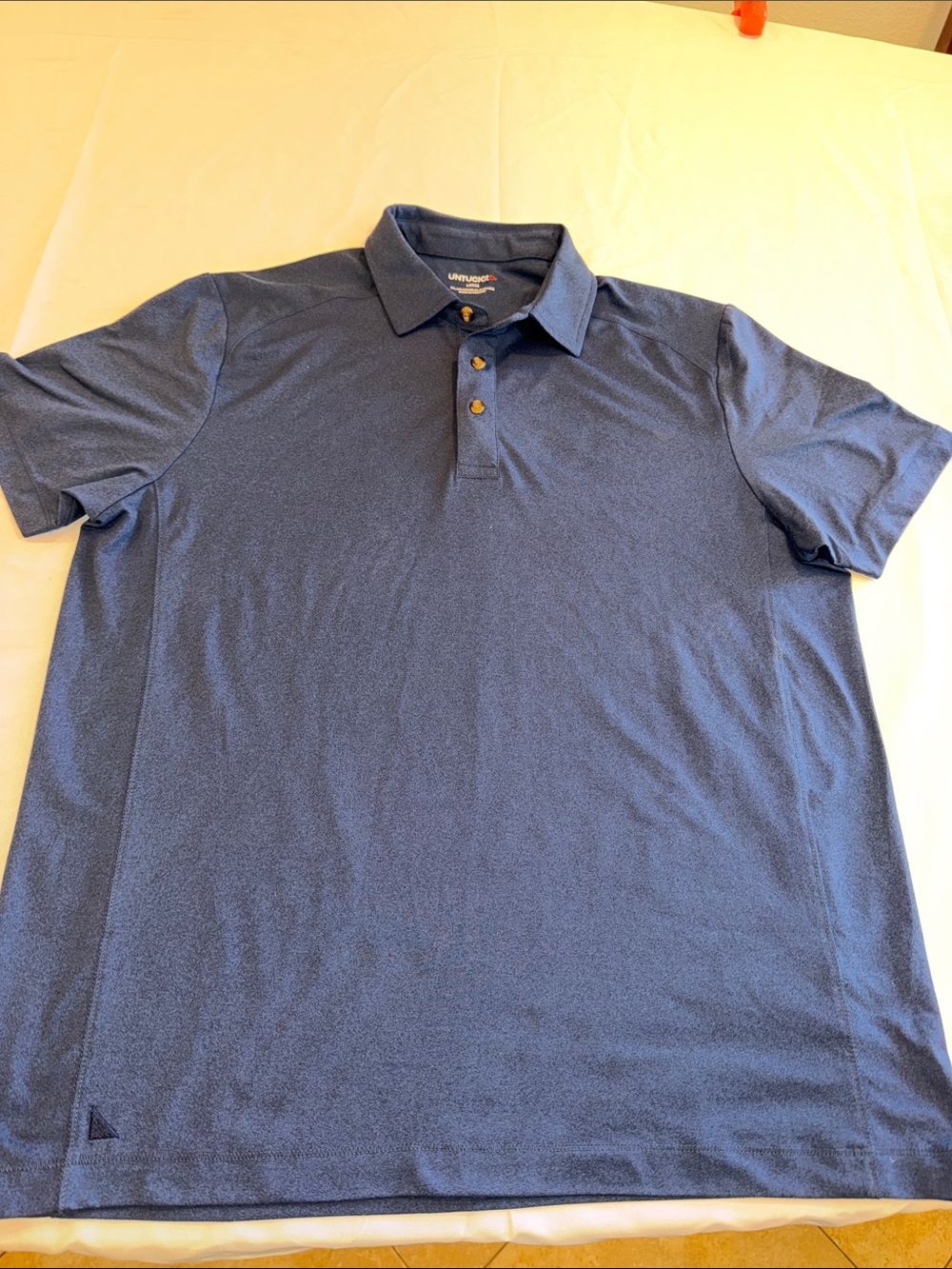 EUC UNTUCKit Navy Blue Performance Polo Sz L